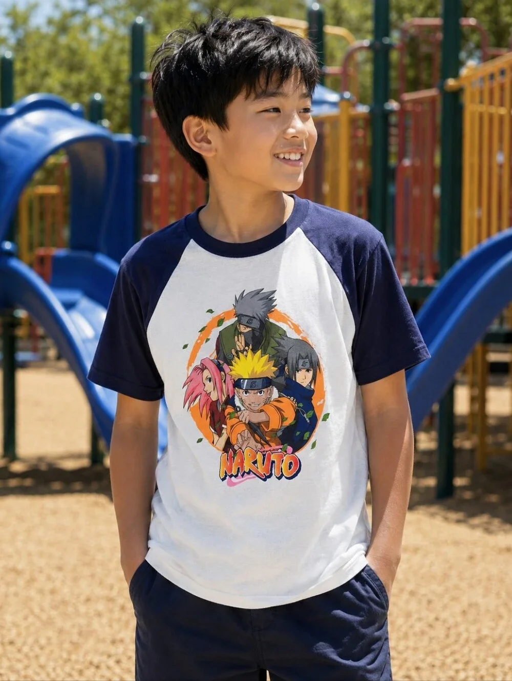 Naruto Uzumaki short sleeve crewneck graphic tee shirt boys kids youth XL 14 16